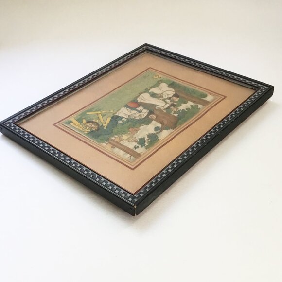 Vintage Harry Eliott Franciscan Monks Friars Lawn Bowling Framed Art Print - Picture 3 of 10